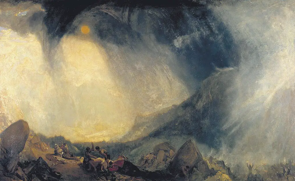 Snow Storm: Hannibal and his Army Crossing the Alps in Detail William Turner